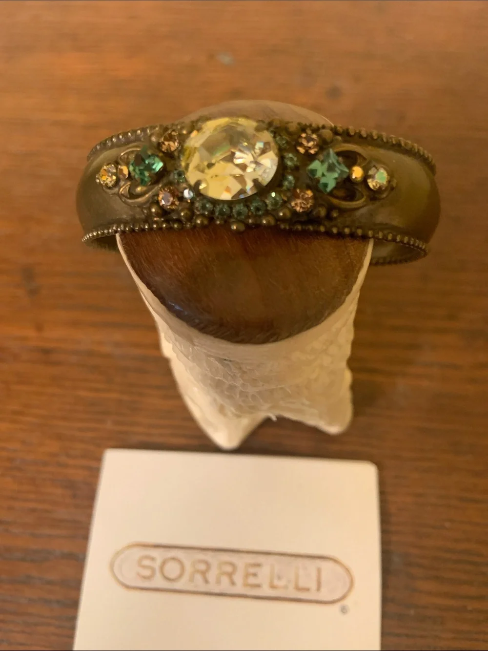 Sorrelli Brass Cuff Bracelet with Austrian Crystals Accents New